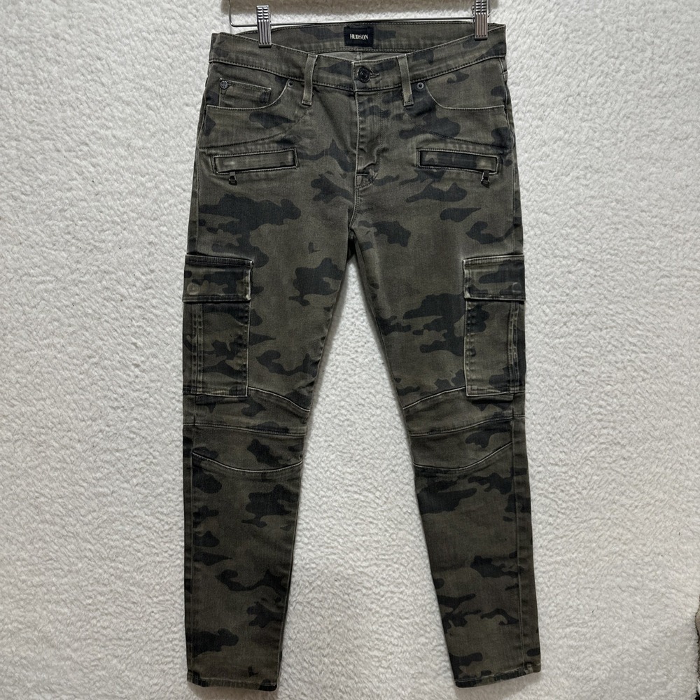 Hudson Jeans Women's Size 28 Colby Ankle‎ Moto Skinny Cargo in Rustic Camo Print